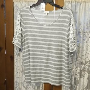 Charming Charlie embellished sleeve tee